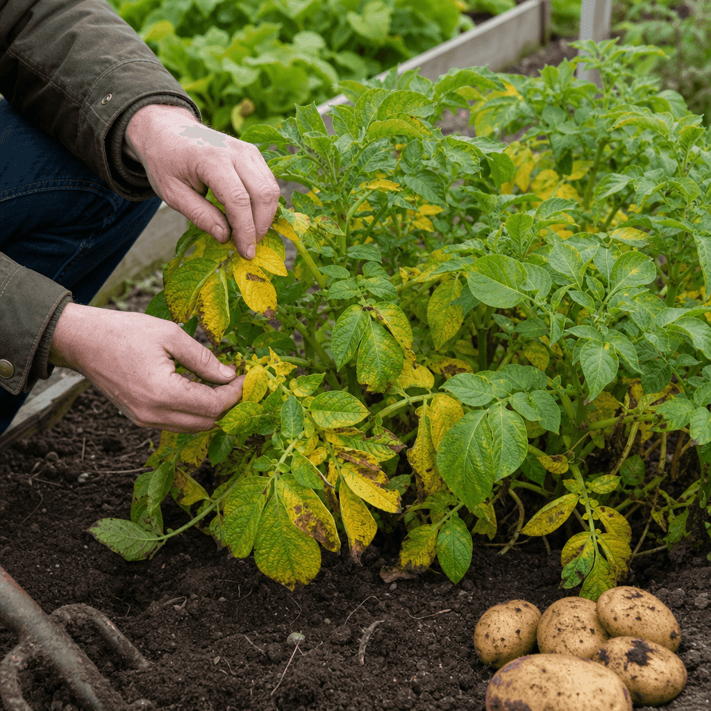 Yellow leaves on potato plants — overview