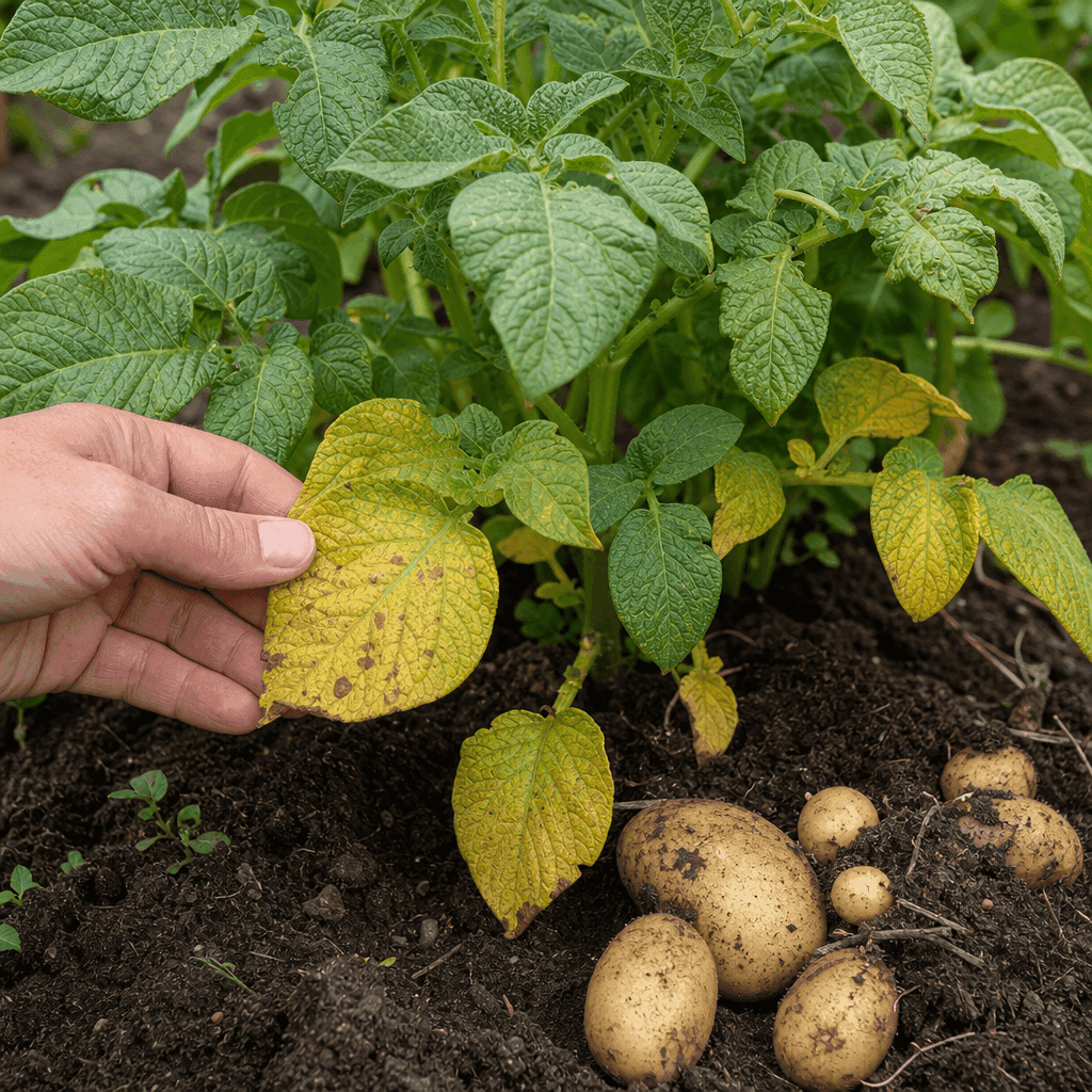Yellow leaves on potato plants — what not to do